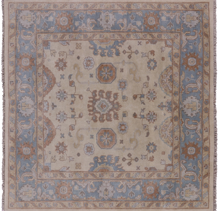 Square Hand Knotted Oushak Area Rug