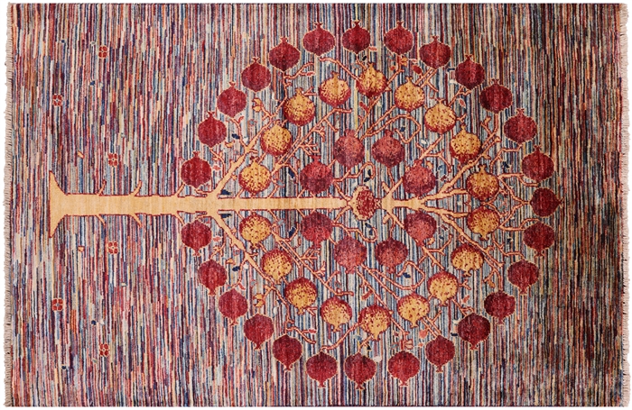 Pomegranate Tree Persian Gabbeh Handmade Rug