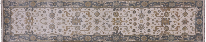 Oushak Hand Knotted Runner Rug