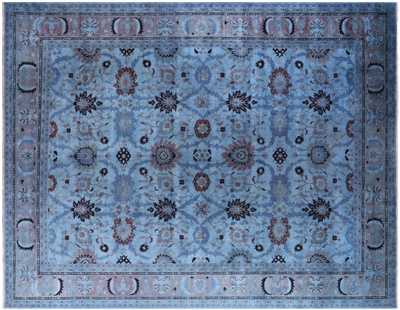 Overdyed Low Pile Tabriz Hand Knotted Rug