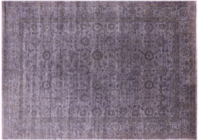 Overdyed Full Pile Hand Knotted Wool Rug
