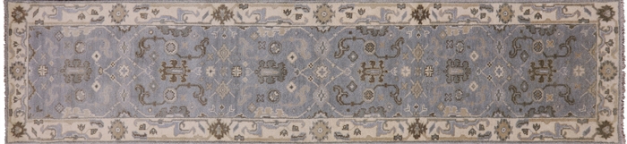 Turkish Oushak Handmade Wool Runner Rug