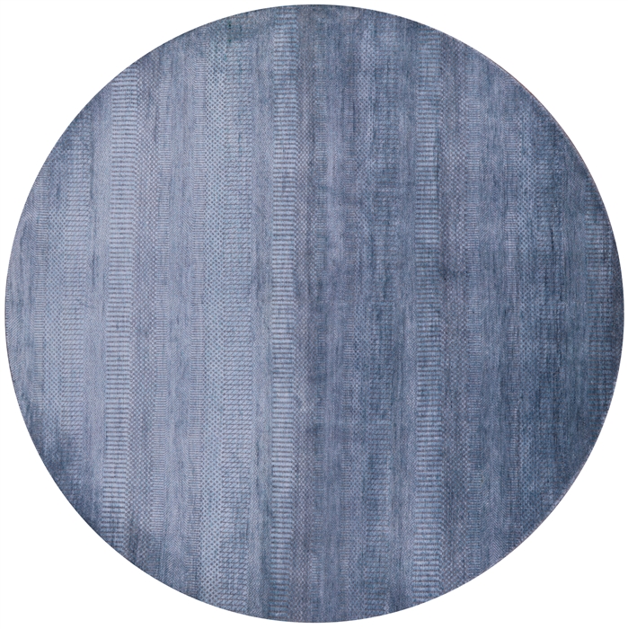 Round Savannah Grass Wool & Silk Handmade Rug