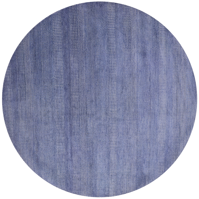 Round Wool & Silk Hand-Knotted Savannah Grass Rug