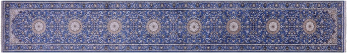 Wool & Silk Persian Nain Handmade Runner Rug