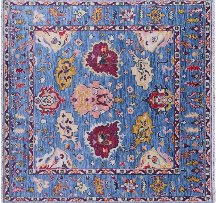 Square Turkish Oushak Hand Knotted Rug