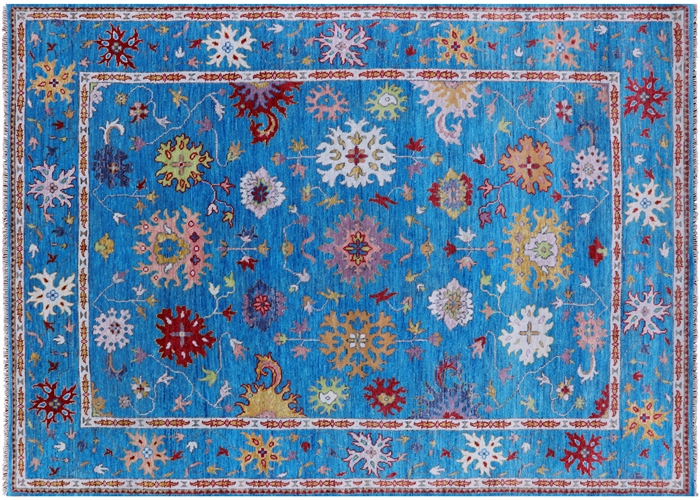 Turkish Oushak Hand Knotted Wool Rug