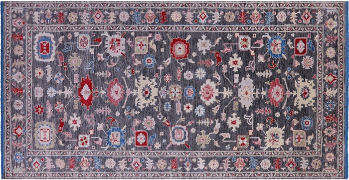 Turkish Oushak Hand-Knotted Wool Rug