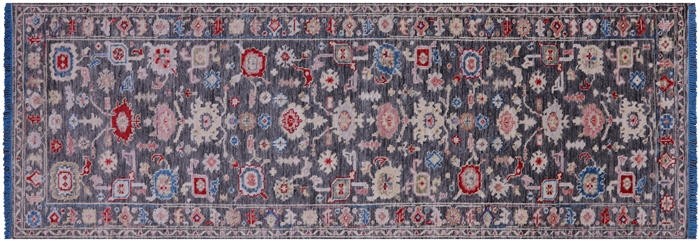 Runner Hand Knotted Turkish Oushak Wool Rug