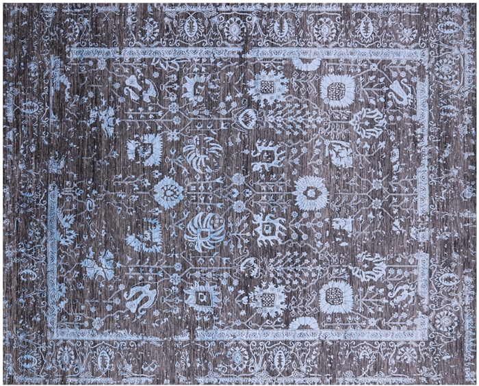 Persian Tabriz Wool & Silk Hand-Knotted Rug