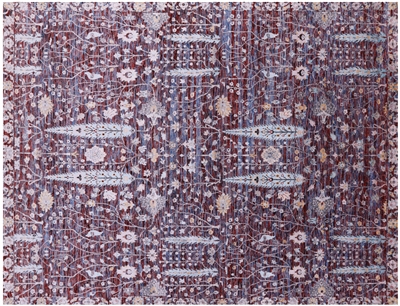Persian Ziegler Wool & Silk Hand-Knotted Rug