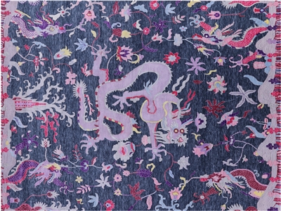 Dragon Design Hand Knotted Wool Rug