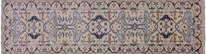 Runner Turkish Oushak Hand Knotted Wool Rug