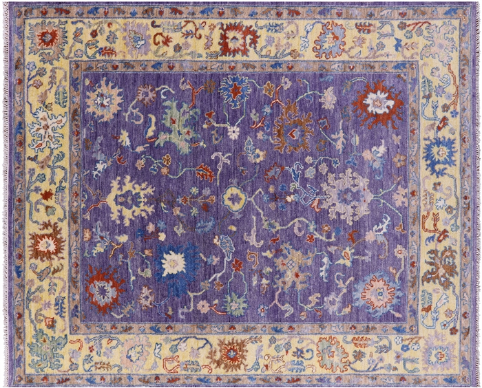 Hand Knotted Turkish Oushak Wool Rug