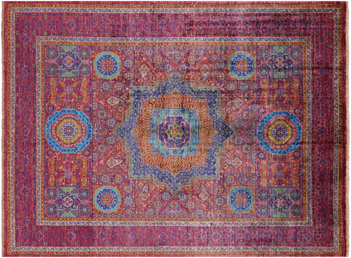 Hand-Knotted Mamluk Wool Rug