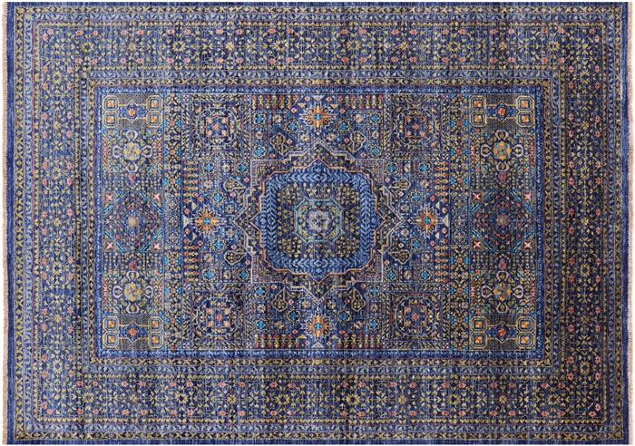 Hand Knotted Mamluk Geometric Wool Rug