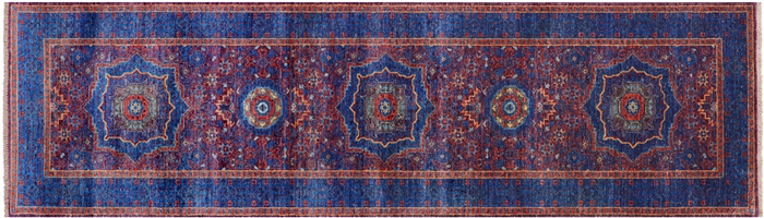 Mamluk Hand-Knotted Wool Runner Rug