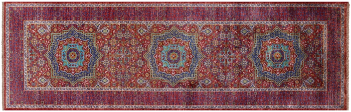 Runner Handmade Mamluk Geometric Wool Rug