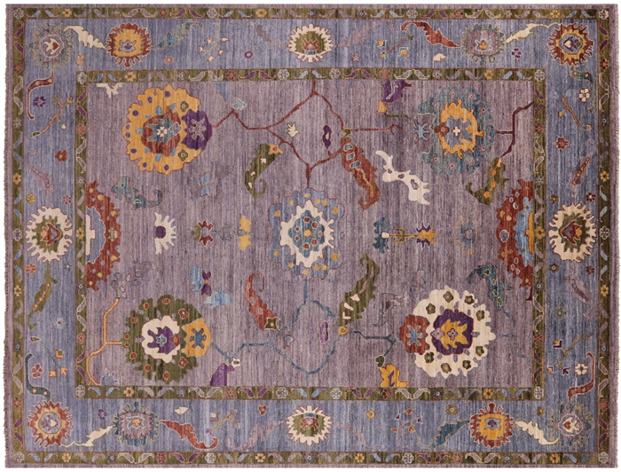 Turkish Oushak Hand-Knotted Wool Rug