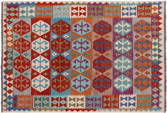 Reversible Wool On Wool Flat Weave Kilim Rug