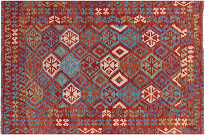 Flat Weave Kilim Reversible Wool On Wool Rug