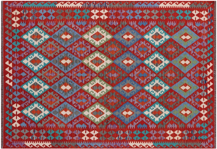 Flat Weave Kilim Reversible Wool On Wool Rug