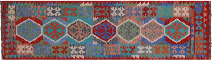 Reversible Kilim Flat Weave Wool On Wool Runner Rug