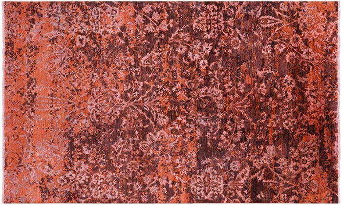 Modern Hand-Knotted Wool & Silk Rug