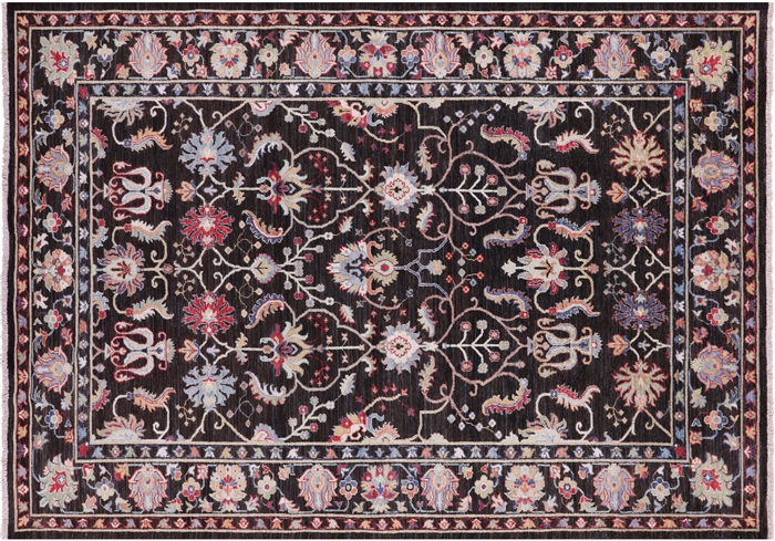 Turkish Oushak Hand-Knotted Wool Rug