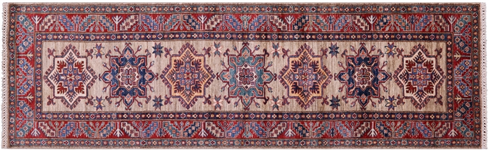 Runner Super Kazak Hand-Knotted Rug