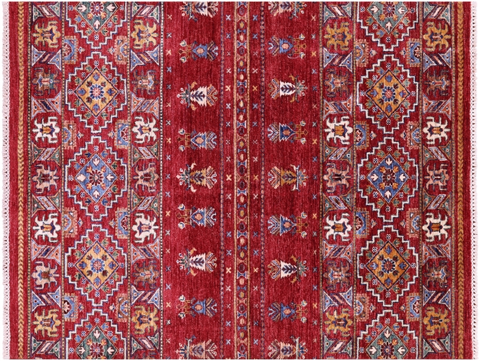 Super Kazak Khorjin Hand-Knotted Rug