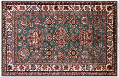 Super Kazak Hand-Knotted Wool Rug