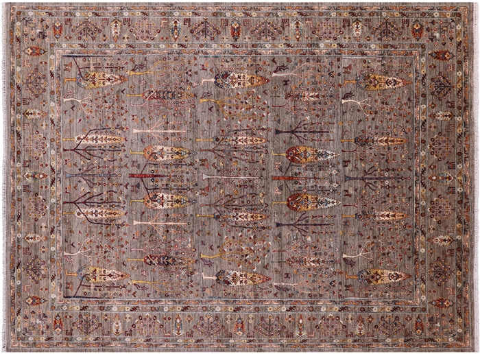 Hand-Knotted Persian Gabbeh Tribal Wool Rug