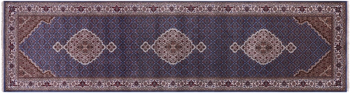 Wool & Silk Persian Tabriz Handmade Runner Rug