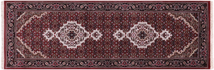 Runner Persian Tabriz Hand Knotted Wool & Silk Rug