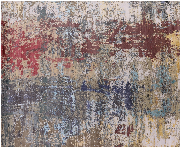 Wool & Silk Hand Knotted Abstract Rug