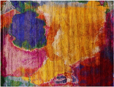 Handmade Abstract Silk Rug