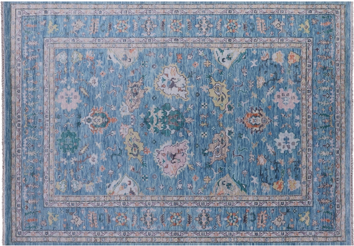 Turkish Oushak Hand Knotted Wool Rug