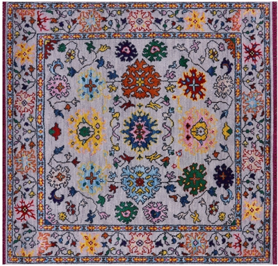 Square Turkish Oushak Handmade Wool Rug