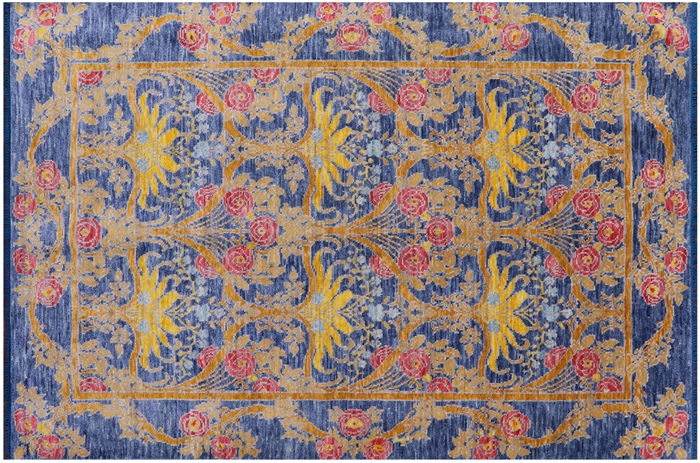 Hand-Knotted William Morris Wool Rug