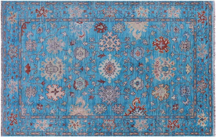 Turkish Oushak Handmade Wool Rug