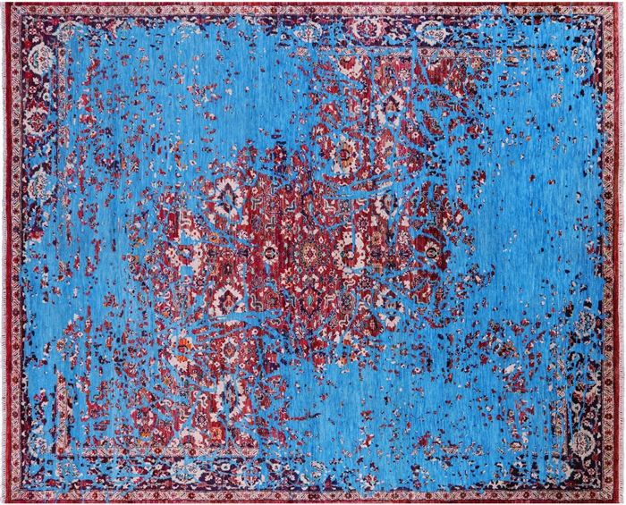 Wool & Silk Modern Fine Serapi Hand Knotted Rug