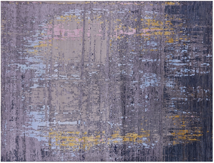 Abstract Hand Knotted Wool & Silk Rug