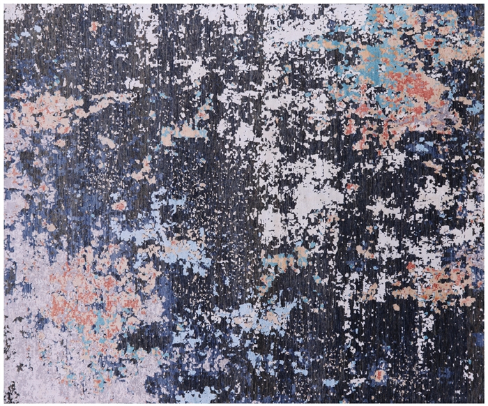 Abstract Hand-Knotted Wool & Silk Rug