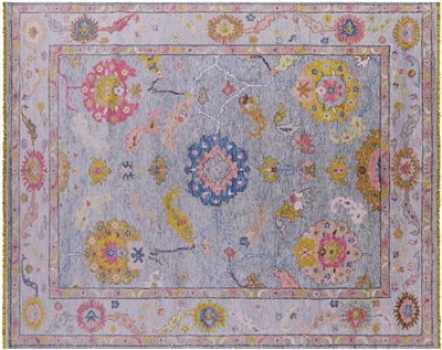 Turkish Oushak Hand-Knotted Wool Rug