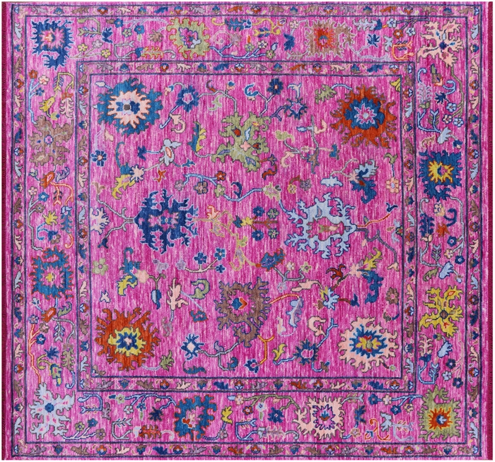 Square Turkish Oushak Handmade Wool Rug