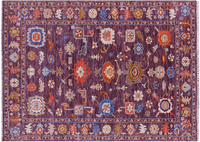 Hand Knotted Turkish Oushak Wool Rug