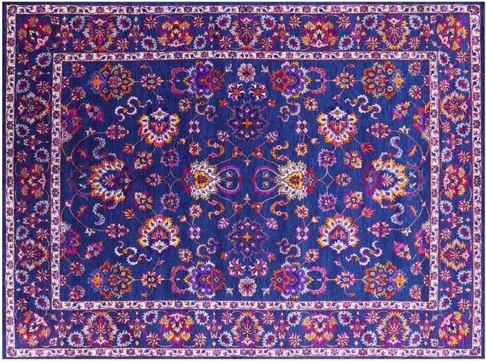 Persian Tabriz Hand-Knotted Wool & Silk Rug