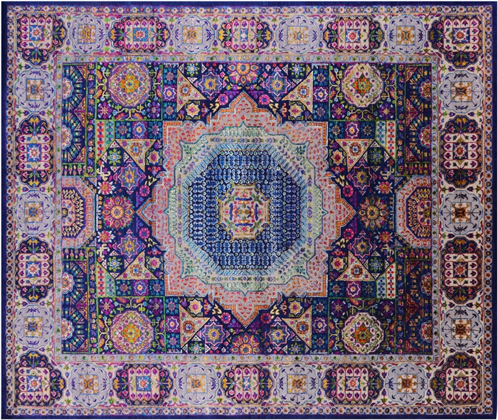 Wool & Silk Mamluk Hand Knotted Rug