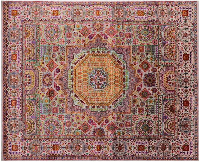 Wool & Silk Mamluk Handmade Rug